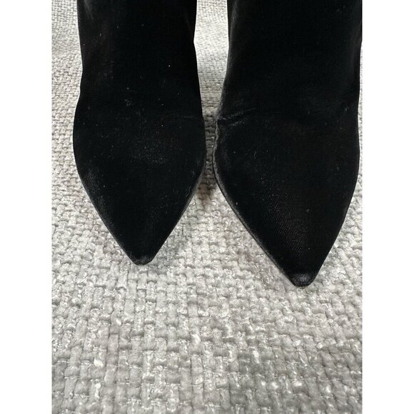 Saint Laurent Boots Women 35.5 US‎ 5.5 Black Velvet Niki Knee High Designer - Picture 9 of 16
